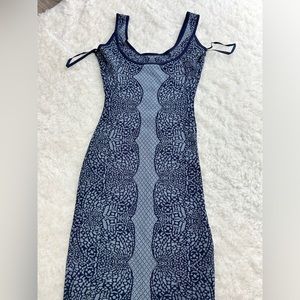 Blue printed BCBG dress size xs
